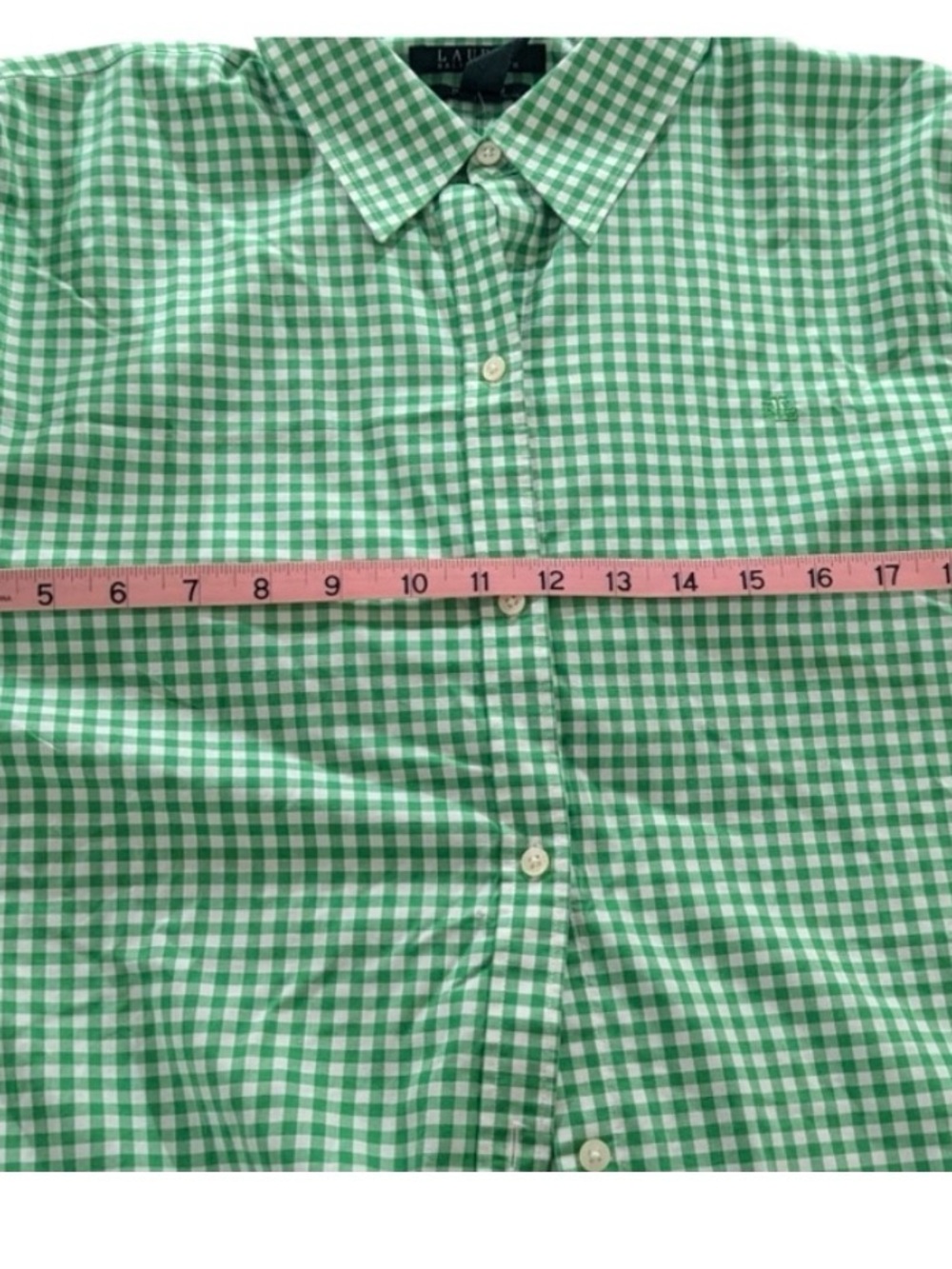 Ralph Lauren Green Gingham Button-Down Shirt - Women - Picture 9 of 12